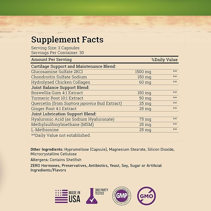 Nature's Base Glucosamine Chondroitin + Probiotics 70 Billion CFU