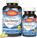 Carlson - Elite Omega-3 Gems 1600 mg Omega-3 Fatty Acids Including EPA and DHA Norwegian Fish Oil Supplement Wild Caught Sustainably Sourced Fish Oil Capsules Lemon 90+30 Softgels