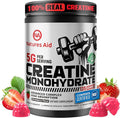 Natures Aid NSF Certified Creatine Gummy 5g - Creatine Monohydrate Gummies – Pre-Workout Energy &amp Muscle Growth Support for Men &amp Women | Strawberry Electrolyte Gummies (135 Count)