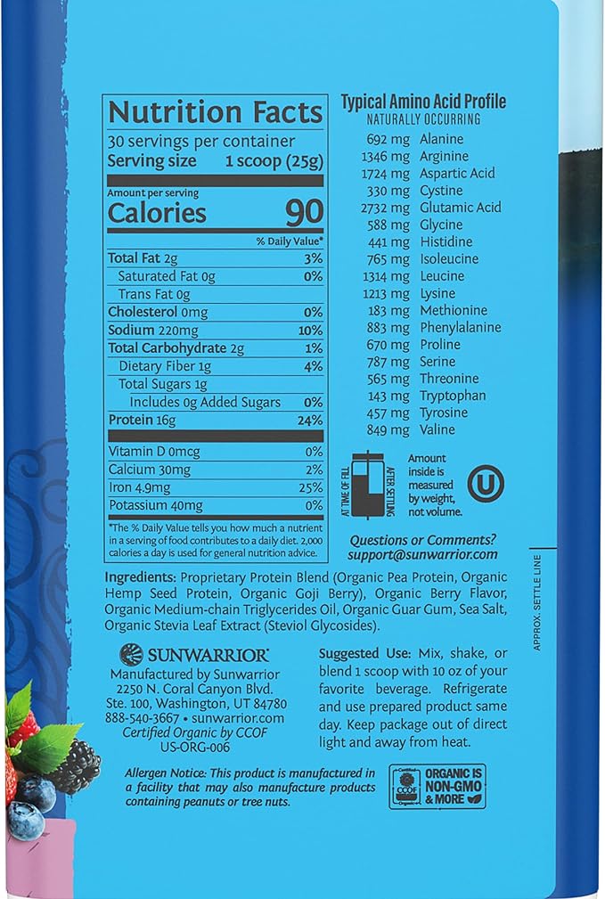 Vegan Protein Powder USDA Organic Protein | Berry Flavored 30 Servings &amp Creatine Monohydrate Powder | 60 Servings Unflavored