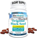 Bio Absorb Black Seed Oil Cold Pressed Capsules. 200 softgels 500mg (50-Day Supply). No Aftertaste.