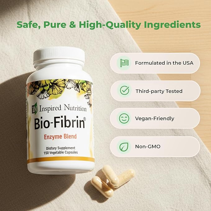 Bio-Fibrin® Multi-Enzyme Formula – Supports Healthy Fibrin Breakdown Promotes Scar Tissue Reduction &amp Immune Resilience – Serrapeptase Nattokinase &amp Proteolytic Enzymes – 150 Caps- Formulate
