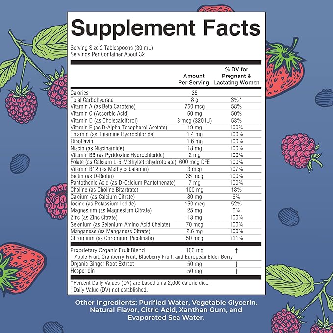 MARYRUTH'S Postnatal &amp Prenatal Vitamins for Women | Sugar Free | Selenium | Folate | Vegan | Non-GMO | Gluten Free | 32oz