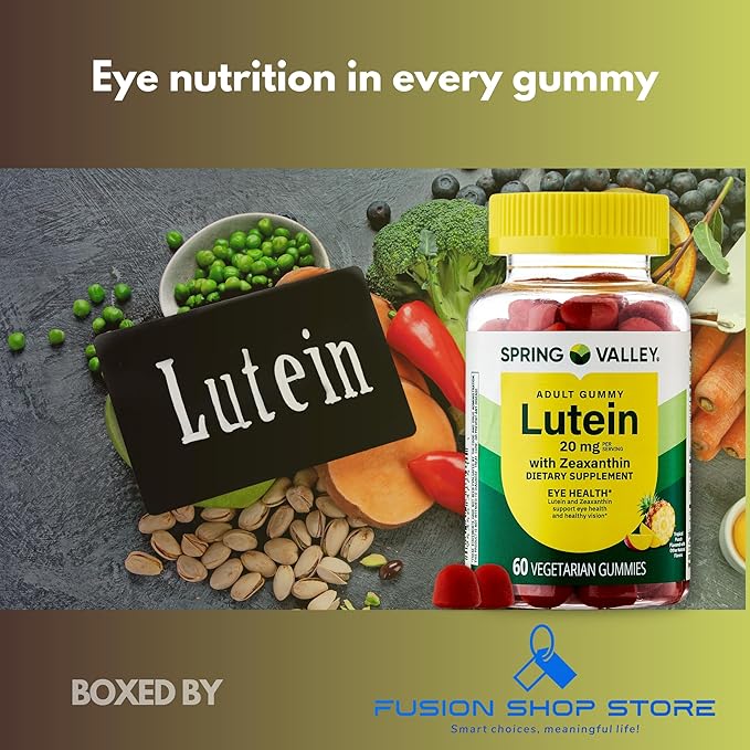 Lutein 20mg- Gummies 60ct with Zeaxanthin (Pack of 1) Boxed by Fusion Shop Store