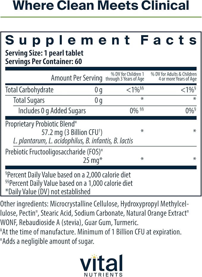 Hyperbiotics Vital Nutrients Pro Kids Probiotic | Allergen-Free Toddler Probiotics for Kids | Targeted Immune Gut and Digestive Health | Sugar-Free Orange Flavor | 60 Chewable Tablets