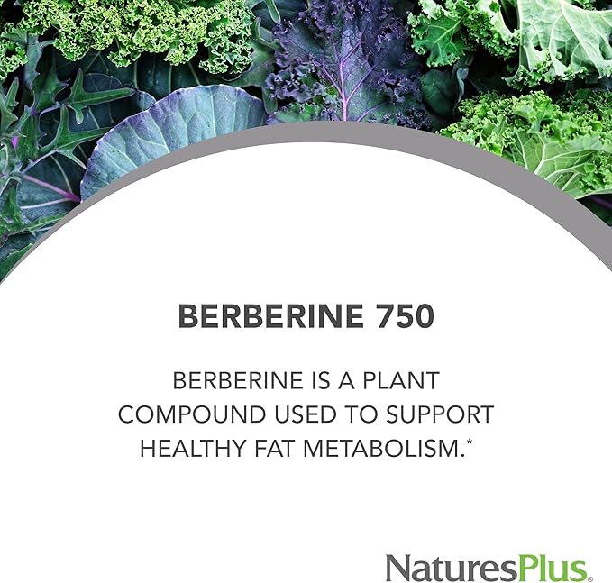 NaturesPlus PRO Berberine 750 mg - 60 Capsules - Supports Healthy Metabolism - Non-GMO Vegan &amp Gluten Free - 30 Servings