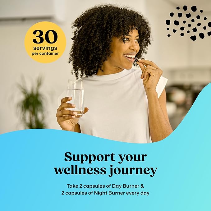 ColonBroom Day &amp Night Burner Supplements Pills for Women/Men with Inulin L-carnitine Coenzyme Q 10 Grain of Paradise and More Colon Broom 60 Vegan Capsules Per Container