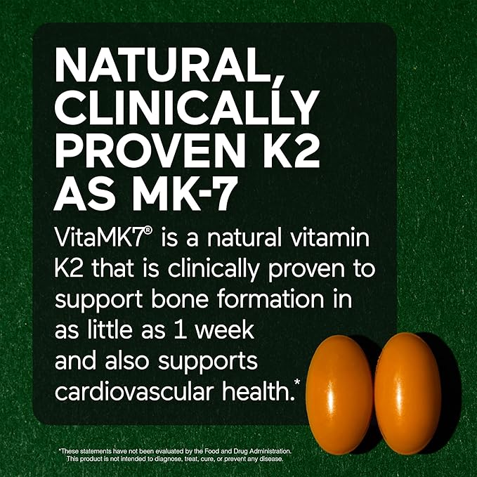 SMARTERNUTRITION Vegan Vitamin D3 5000 IU + Natural Vitamin K2 1100 mcg in Organic Coconut &amp Olive Oil - D3 K2 Supplement for Immune &amp Bone Support - 180 Softgels[90 Day Supply]