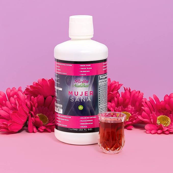 Bella All Natural Mujer Sana Healthy Woman Hormonal imbalance PCOS Period Cramps - 1 Liter