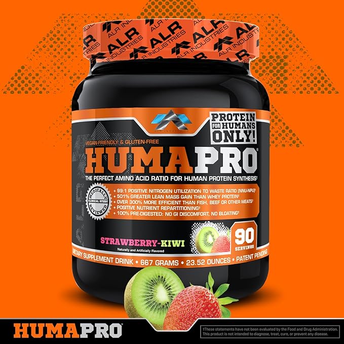 ALR Industries HumaPro Essential Amino Acid Formula | EAA Protein Supplement | Supports Muscle Recovery &amp Performance | Vegan Gluten Free | | 90 Servings (Strawberry Kiwi)