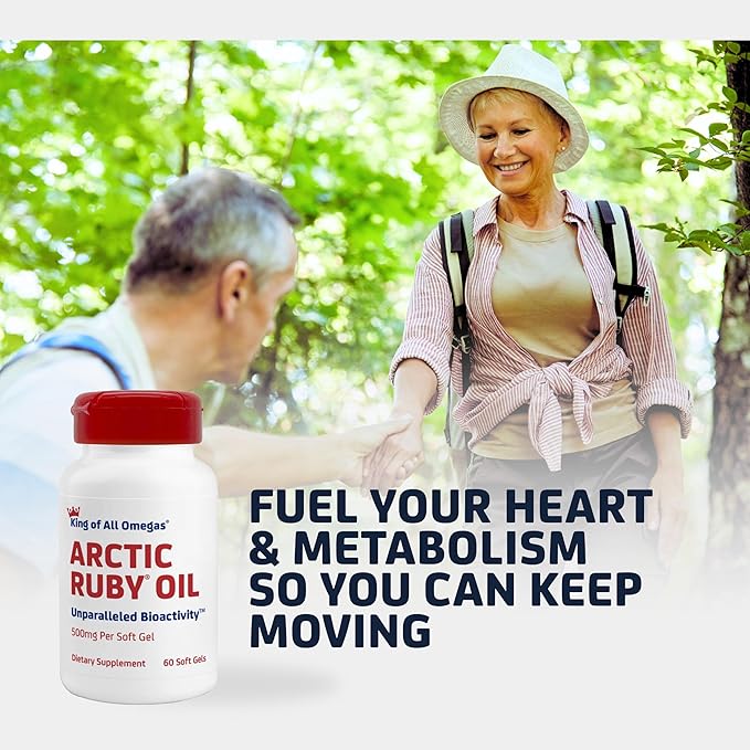 Arctic Ruby Oil 1000mg – Omega 3 Supplement for Women and Men with EPA DHA &amp Astaxanthin 2mg - Fish &amp Krill Oil Alternative – 60 Softgels (1 Pack)