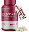 HMS Nutrition Stabilized R-Lipoic Acid 300 mg per Serving — Pure R Alpha Lipoic Acid (R-ALA) High Potency Active R Isomer Antioxidant Nerve &amp Metabolism Support — NSF Certified Non-GMO Vegan 60Cap