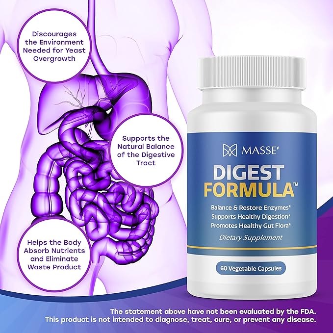MASSE Dietary Supplement for Proper Digestion - Probiotic Balance &amp Restore Formula and Probiotic Lemon Body Soap