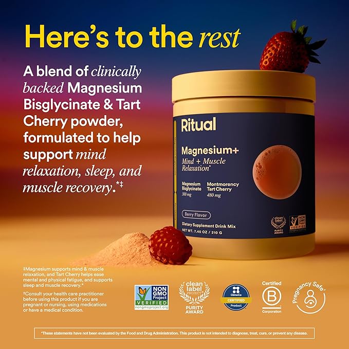 Ritual Mind Muscle &amp Gut Support Duo with Magnesium+ Drink Mix for Mind and Muscle Relaxation and Synbiotic+ for Daily Gut Health Support 30 Day Supply