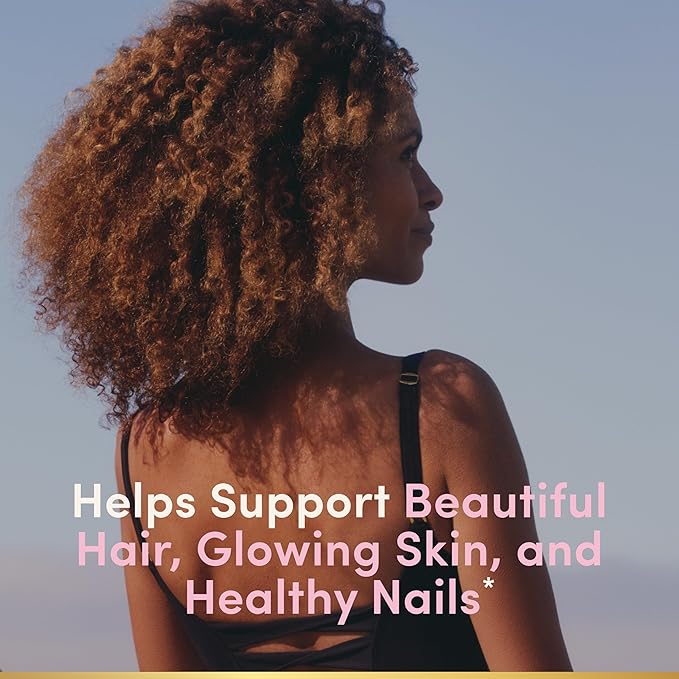 Nature's Bounty Optimal Solutions Hair Skin and Nails Collagen Pectin Gummies 100 mg Collagen and 2500 mcg Biotin Per Serving No Stick Gummy Tropical Citrus Flavor 200 ct 100 Total Servings