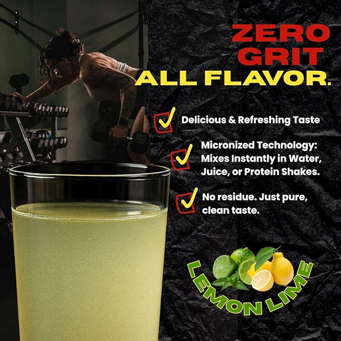 Creatine for Strength &amp Muscle Energy Production 5g per Serving Micronized Powder Pre-Workout Muscle Health Style Supplement for Gym Beginners 30 Servings Made in USA. (Lemon Lime)