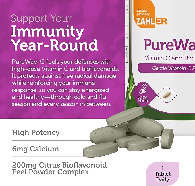 Zahler Vitamin C 1000mg Tablets with Bioflavonoids - High Potency for Immune Support - Gentle on Stomach - Gluten Free Supplement for Women &amp Men (180 Count)