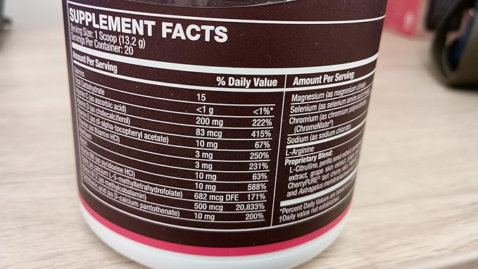 Life's Fortune 5000mg L- Arginine Supplement Powder &amp 1000mg L-Citrulline High Potency Nitric Oxide Health Booster Endurance Workout Performance Natural Cherry Flavor (20 Servings)