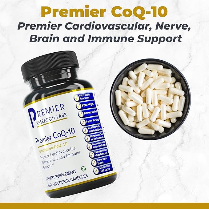 Premier Research Labs CoQ10 - Coenzyme Q10 Co Q 10 Supplement 100mg Capsules Ubiquinol Co Enzyme Q-10 with Red Algae &amp MCT Oil - 60 Vegetarian Capsules