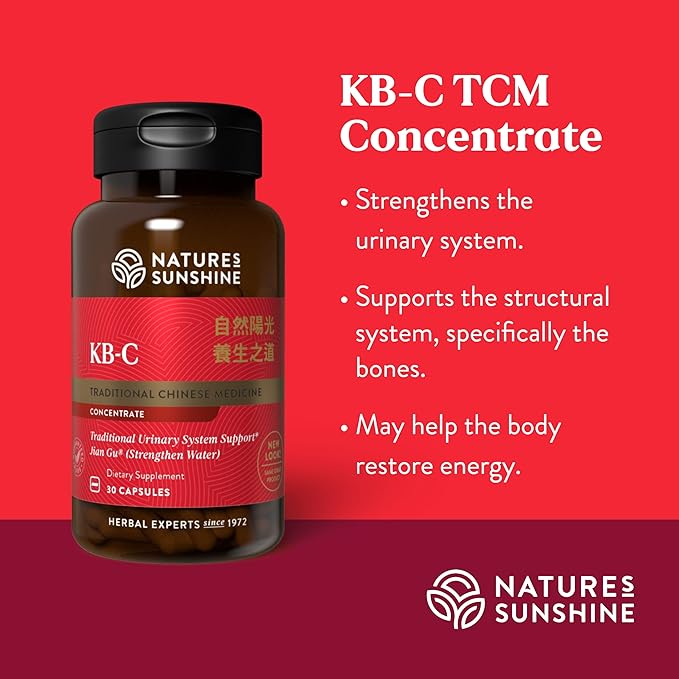 Nature's Sunshine KB-C Chinese TCM Concentrate 30 Capsules | Strengthens the Urinary System Supports the Structural System and May Help the Body Restore Energy