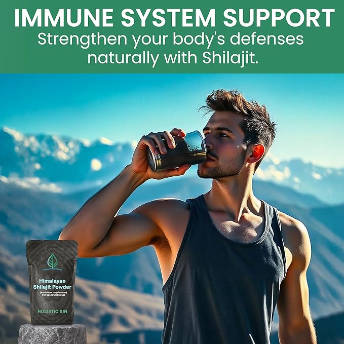 Holistic Bin Raw Himalayan Shilajit Powder - Shilajit Extract (Asphaltum Punjabianum) - No Fillers Rich in Fulvic Acid &amp Trace Minerals - Premium Supplement for Energy &amp Wellness - 25 Serving