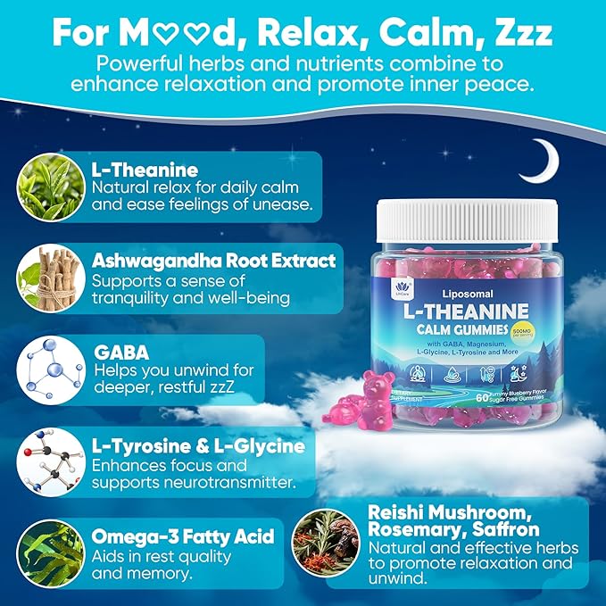 Cod Liver Oil Gummies &amp Liposomal L Theanine 500mg Gummies