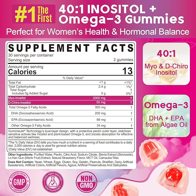 Vegan Omega-3 Gummies Inositol + Omega-3 Gummies 2 Pack
