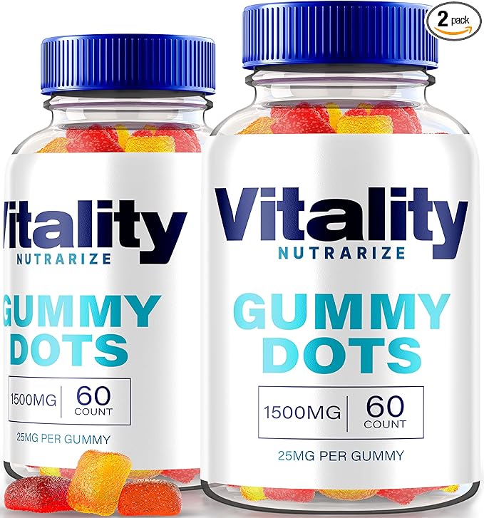 NutraRize (Pack of 2 Vitality Gummy Dots All Natural 500MG Supplement for Overall Wellness Official Reviews (120 Gummies)