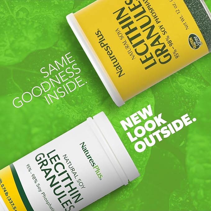 NaturesPlus Lecithin Granules - 12 oz - Supports Digestion &amp Skin Health - Gluten Free - 45 Servings
