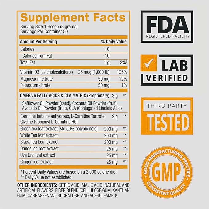 BPI Sports CLA + Carnitine Shredded - Convert Fat Cells Into Energy and Supports Lean Muscle Boost Metabolism - Non-Stimulant L-Carnitine Supplement - Tropical Mango (14.1 oz. / 50 Servings)