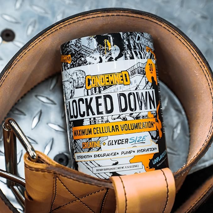CONDEMNED Labz Locked Down | Creatine Performance Complex | Creatine Monohydrate Glycerol Taurine | Enhanced Hydration Energy &amp Stamina | 30 Servings (Lemon Lime)
