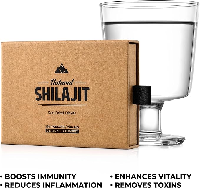 Natural Shilajit Tablets – 120 Dry Drops 100% Pure Shilajit for Men &amp Women with Fulvic Acid &amp 85+ Trace Minerals for Peak Physical &amp Mental Performance Immune Health &amp Detox (4 Month