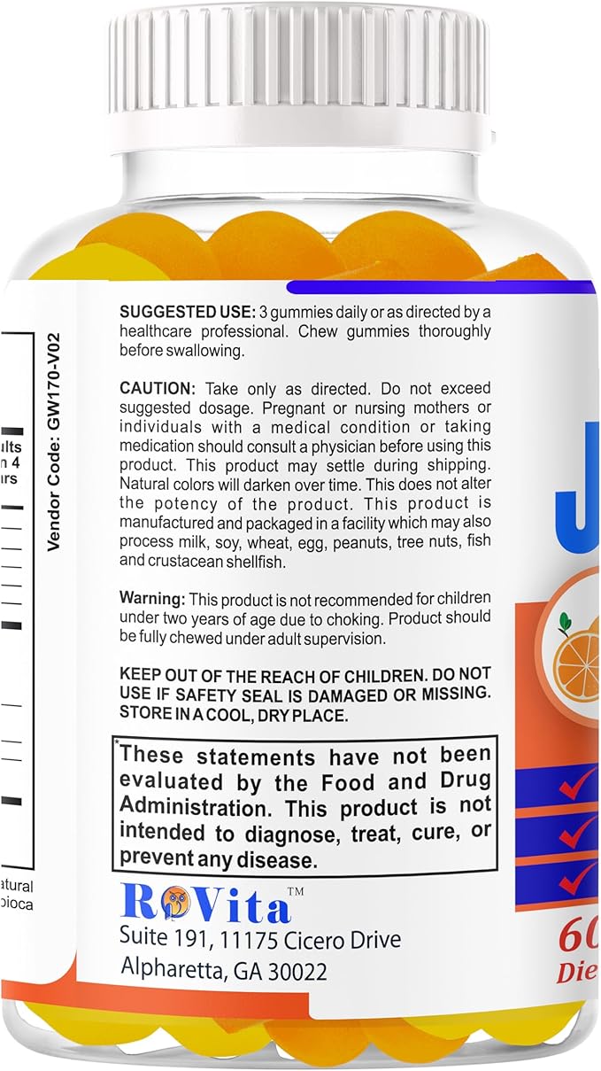 Focus Gummies for Kids and Teens – Kids Omega 3 Brain Support Gummies Vitamins for Kids – Brain Focus Supplements Kids Vitamin Gummies – Orange Flavor 60 Gummy Vitamins for Teens