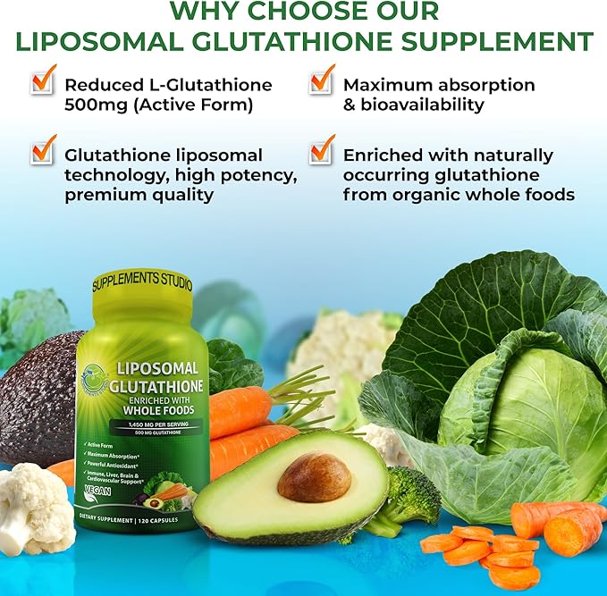 Immune &amp Cellular Support Bundle – Liposomal Glutathione 500mg with Whole Foods &amp Quercetin with Bromelain Vitamin C and Zinc Whole Food Complex – Vegan Non-GMO Clean Daily Wellness Suppor