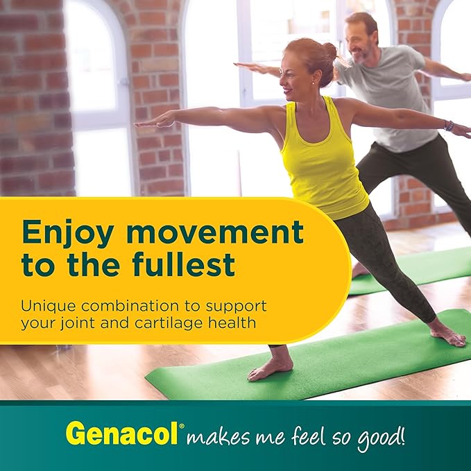 Genacol Plus – Glucosamine and Collagen Supplement Ultra-Hydrolyzed Collagen Peptides Eases Joint Movement Maintains Cartilage 90 Capsules (30-Day Supply)