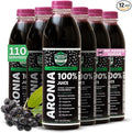 100% Aronia Berry Juice - Highest Antioxidant Superfood | 16 Fl Oz (Pack of 12) 110 Servings | Gluten-Free No Sugar Non-GMO Chokeberry Juice