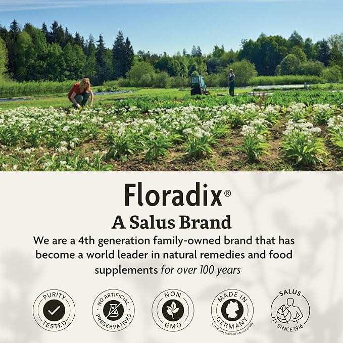 Salus Floradix Iron Kids - Liquid Iron &amp Vitamin Formula - Children's Supplement with C &amp B Vitamins - Vegan - Raspberry-Vanilla Flavor - 8.5 fl oz