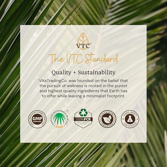 VTC VitaTradingCo. 100% Pure C8 MCT Oil | 3X Distilled Caprylic Acid | Healthy Fat for Clean Energy | Sustainably Sourced | Non-GMO Paleo Keto | 32oz 64 Servings (Unflavored)