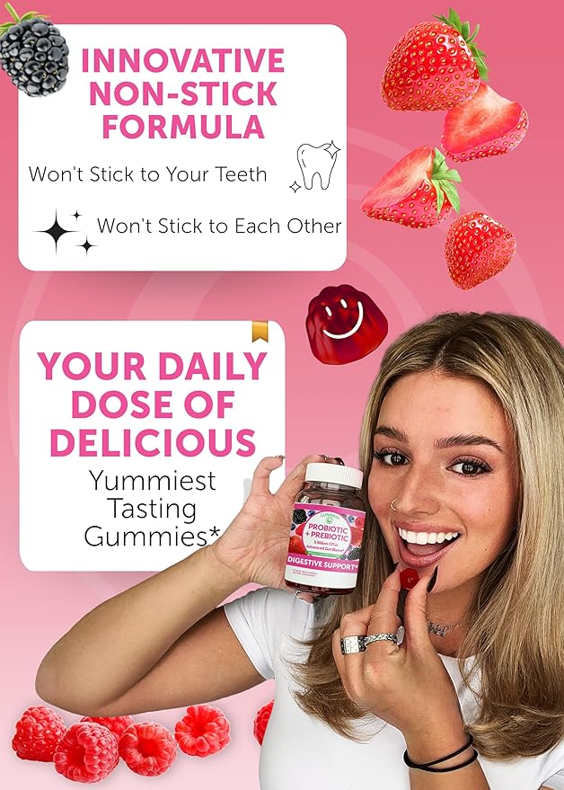 Lunakai USA Made Probiotic + Prebiotic &amp Women’s Multivitamin Gummies Bundle – Digestive Support &amp Daily Nutrient – 60 Non-GMO Gummies Each