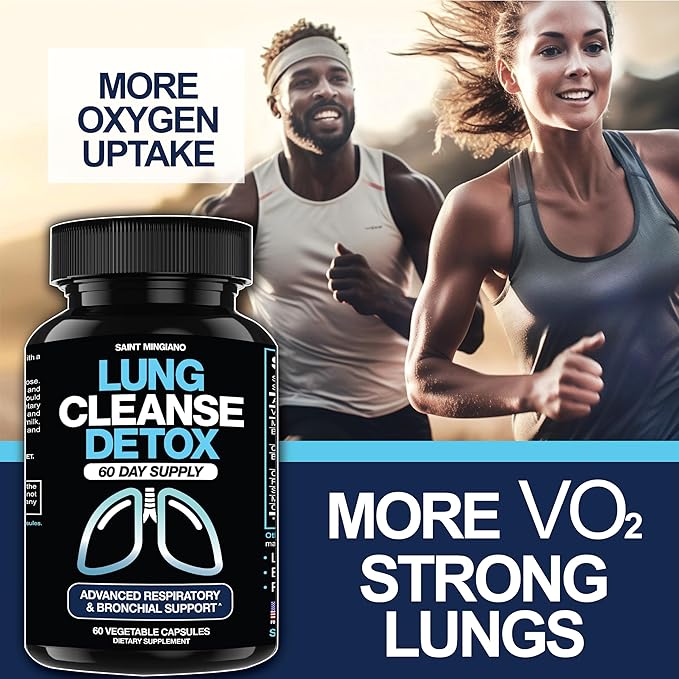Thyroid Support Supplement 120 Capsules - with - Lung Cleanse Detox 60 Day Cleanse - Supports