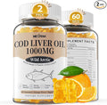 Cod Liver Oil 1000mg Gummies for Adults &amp Kids with Vitamin A &amp D3 - Omega 3 Fish Oil Supplement - DHA 360mg &amp EPA 240mg for Brain Bone Eye &amp Immune Health Sugar Free 120 Count