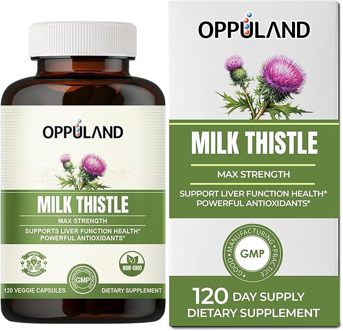 Milk Thistle Capsules - 250mg Herbal Liver Detox Supplement with Dandelion Root Turmeric Root and Artichoke Extract - Advanced Milkthistle Complex for Liver Health &amp Defense - 120 Day Supply