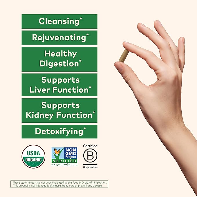 ORGANIC INDIA Liver Kidney Herbal Supplement - Detoxify &amp Rejuvenate Supports Healthy Liver &amp Kidney Function Vegan Gluten-Free Kosher USDA Certified Organic Non-GMO - 90 Capsules
