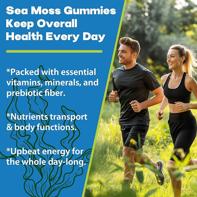 Sea Moss Gummies 3100mg Irish True Sea Moss Seamoss Gummies for Women &amp Men with Bladderwrack Burdock Root Elderberry Vitamin C and Zinc for Detox Cleanse Immune Skin Digestive Organic 120