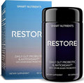 RESTORE | Digestive Probiotics &amp Antioxidant Daily Supplement | Supports IBS &amp Gut Health | 4 Clinically Proven Strains Including 3 Spore-Based Probiotics | 60 Capsules | 30 Day Supply 1-Pack