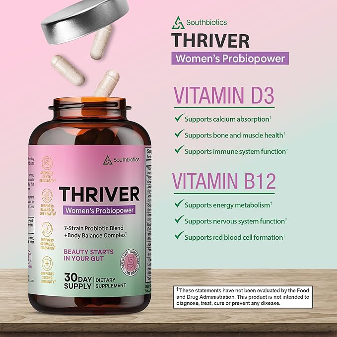 Probiotics for Women Gut Health &amp Digestive Balance | Daily 20 Billion CFU + Vitamin D &amp B12 | Occasional Bloating Relief | 1 Daily Capsule | Vegan Non-GMO | Made in USA