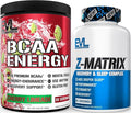 Evlution ZMatrix Magnesium and Zinc Post Workout Supplement (60 Servings) Plus Replenishing BCAAs Amino Acids Powder for Pre &amp Post Workout (Cherry Lime 30 Servings)