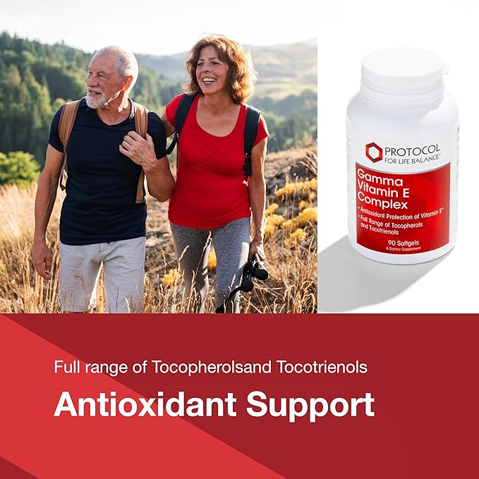 PROTOCOL FOR LIFE BALANCE Gamma E Toco Complex - Vitamin E 300mg - Antioxidant Support - for Cardiovascular Health &amp Brain Health - with Tocotrienols - Halal &amp Dairy Free - 90 Softgels