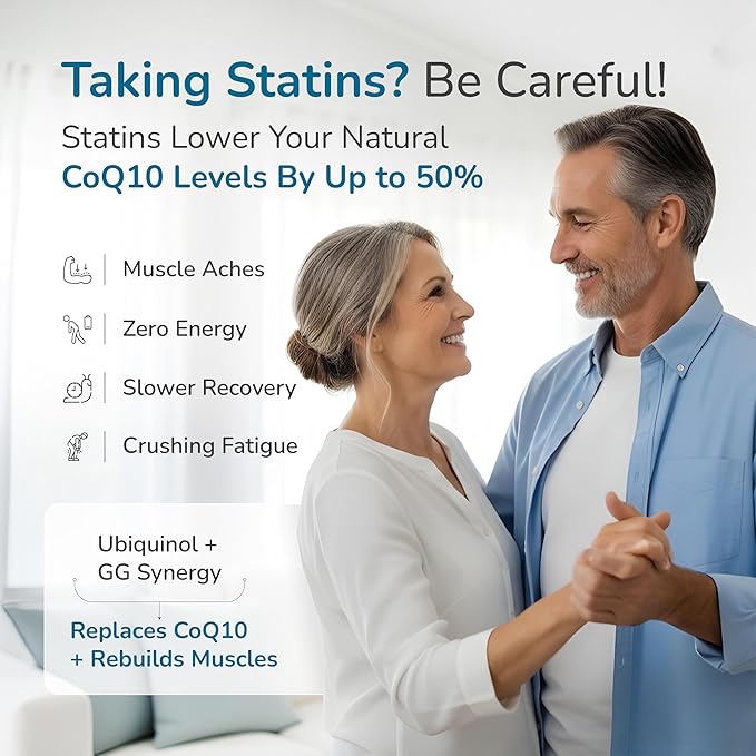 WELLNESS EXTRACT BioQuinol Ubiquinol (CoQ10) with Geranylgeraniol – Master Antioxidant for Heart Health Cellular Energy 150mg 60 Softgels