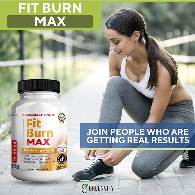 Fit Burn Max Natural Supplement 60 Capsules Vegan Gluten Free Non-GMO (2)